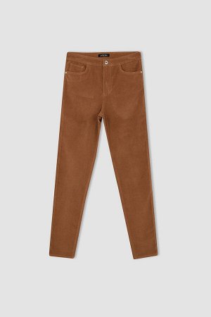 Вельветовые брюки Rebeca с карманами и высокой талией