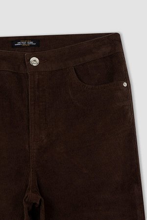 DEFACTO Вельветовые брюки Rebeca с карманами и высокой талией