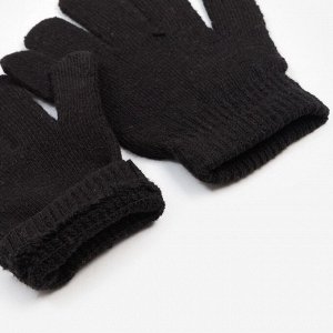 Перчатки женские Collorista однослойные, цв. чёрный, р-р 19 см