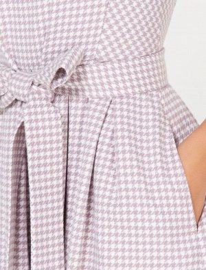 Платье женское демисезонное встречная складка длинный рукав цвет Белый, розовый SKLAD