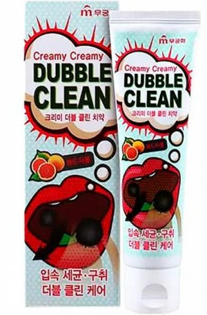 Зубная паста «Mukunghwa»/ «Dubble Clean» кремовая с очищающими пузырьками и экстрактом красного грейпфрута (коробка) 110 г
