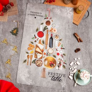 Полотенце Этель Festive table 40х73 см, 100% хл, саржа 190 гр/м2 7830441