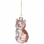 ЕЛОЧНАЯ ИГРУШКА КОШКА 4.5X5X9CM МАЛ. УП. = 6 ШТ. (МИН. ПАРТИЯ)