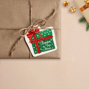 Дарите Счастье Шильдик на подарок Новый год «Подарок от Деда мороза», 6,5 x6,8 см