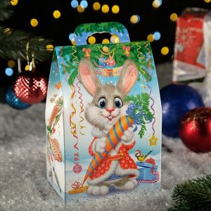 Подарочная коробка "Заяц-Кот", 11 x 5,8 x 20,5 см