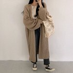 Женский длинный кардиган, цвет хаки