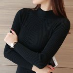 Женская кофточка с длинным рукавом, цвет черный