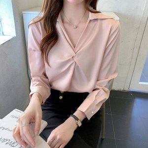 Женская однотонная блуза, цвет розовый