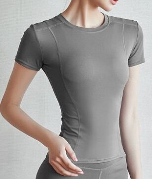 Фитнес-футболка ,быстросохнущая эластичная, графит