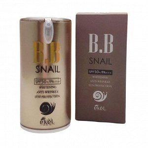 Ekel ВВ крем с экстрактом улитки для лица / BB Snail Cream SPF Whitening Anti-Wrinkle Sun Protector 50+/PA (Pump), 50 мл