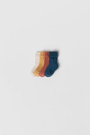 Baby/ набор из четырех пар цветных носков в рубчик