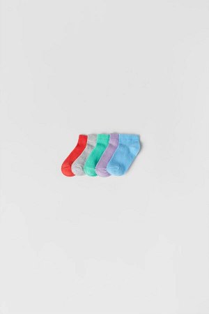 Baby/ набор из пяти пар однотонных носков разных цветов