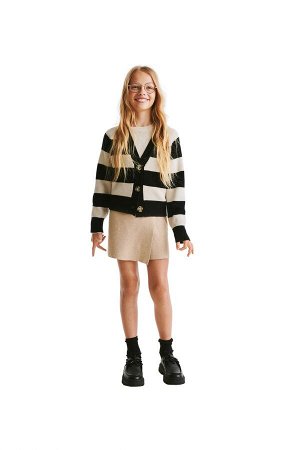 Knit wrap bermuda skort