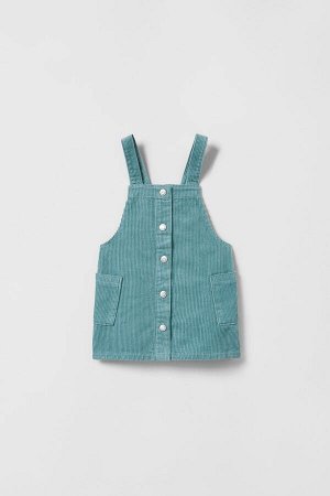 Corduroy pinafore платье with snap buttons
