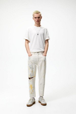 Slim fit джинсы with paint splatters