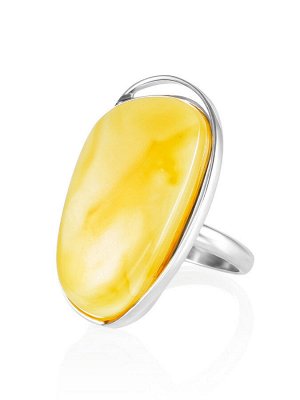 amberholl Серебряное кольцо с натуральным цельным янтарём «Лагуна»