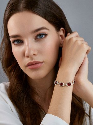 Изысканный браслет «Флоренция» с натуральным коньячным янтарём