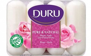 Туалетное мыло ДУРУ 4х85г Pure&Natural Роза