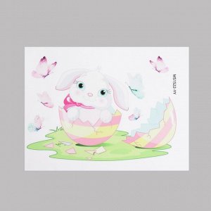 Наклейка пластик интерьерная цветная "Зайчик в яйце" 20х15 см