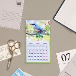 Календарь на магните односекционный &quot;Птица на цветущей ветке&quot;
