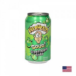 WarHeads Sour Green Apple Soda 355ml - Газированный напиток Вархэдс кислое яблоко