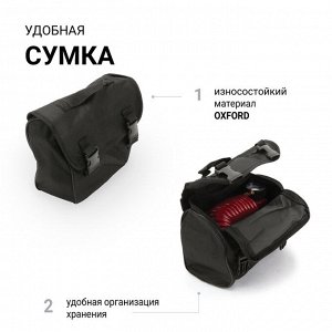 Компрессор воздушный AUTOPROFI, 30 л./мин., 12V/13A, 150W, 7 Атм., съемный шланг 3 м., кабель питания 3 м., питание от прикуривателя, защита от перегрева, сумка,  набор из 3-х переходников для надувн.