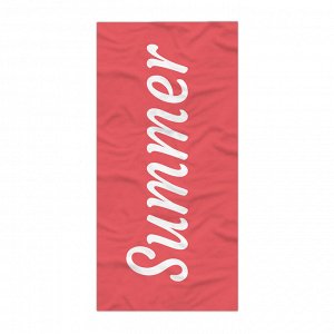Банное полотенце, принт "Summer", цвет красный