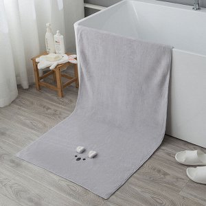 Банное полотенце, с мультяшным кроликом, цвет серый
