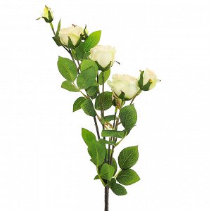 Декоративная ветка "Роза" цвет - персиковый, 73см, 5 цветков, 2 бутона (Китай)