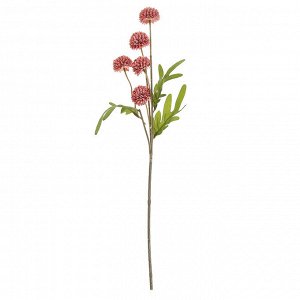 Декоративная ветка "Хризантема" цвет - коралловый, 50см, 5 цветков - д3,5х2см (Китай)