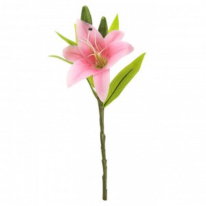 Цветок "Лилия" цвет - розовый, 35см, 1 цветок - д14х6см, 3 бутона (Китай)