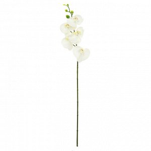 Цветок "Орхидея" цвет - белый, 86см, 5 цветков, 5 бутонов (Китай)