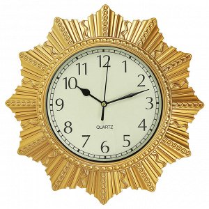 Часы настенные "Орден" д30х4см, циферблат белый, пластм. золото (Китай)