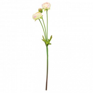 Цветок "Ранункулюс" цвет - нежно-розовый, 44см, 2 цветка, 1 бутон (Китай)