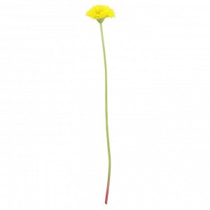 Цветок "Гербера" цвет - желтый, 42см, цветок - д6х3см (Китай)