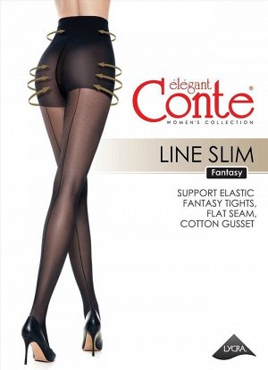 Line Slim колготки (Conte)  имитация шва, расположенным сзади ноги и утягивающими шортика, 20ден