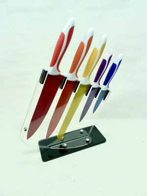 Набор ножей на прозрачной подставке LaDina 6 предметов