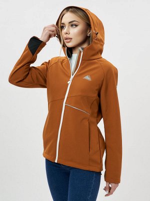 Ветровка MTFORCE женская softshell коричневого цвета 22007K