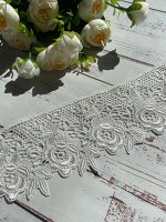 Кружево &quot;Розочки&quot; 8.5см белое  ЦЕНА ЗА 10СМ