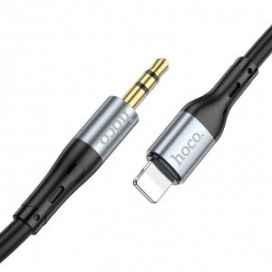 Переходник Аудио-кабель HOCO UPA22 Lightning - Jack 3.5 1м черный