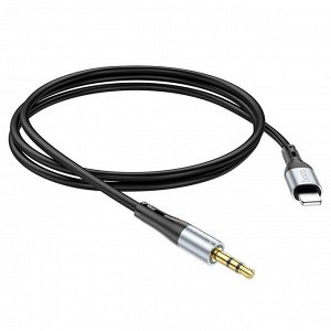 Переходник Аудио-кабель HOCO UPA22 Lightning - Jack 3.5 1м черный
