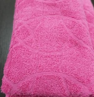 Полотенце махровое Жаккард 70*140 см цвет Азалия розовая