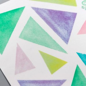 Наклейка пластик интерьерная цветная "Цветные треугольники - разных форм" 20х29 см