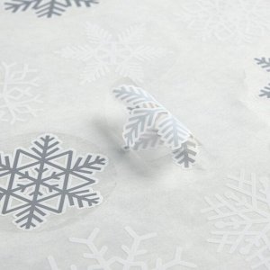 Набор наклеек новогодних "Снежинки" 25 шт в наборе, белые, золото, серебро, 4х4 см 3816911