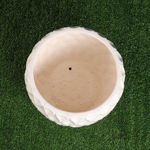 Горшок для цветов садовое "Геометрия", белый, керамика, без поддона, d=24 см, 15 л, 1 сорт, Иран
