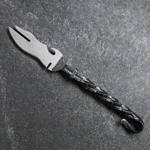 Нож-вилка с ручкой горячей ковки "Серебрянный крючок"