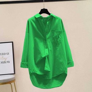 Рубашка Женская 6006 "Карман - Рыбка" Зеленая