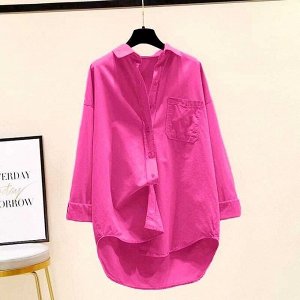 Рубашка Женская 6006 "Карман - Рыбка" Розовая