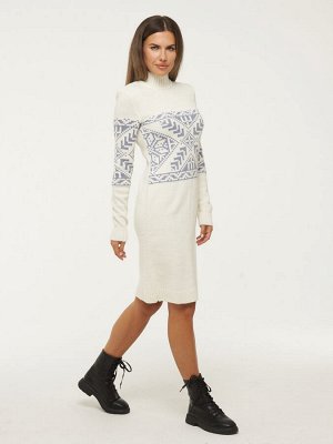 Платье женское 5232-2487/1   504/30869 молоко/зимнее утро
