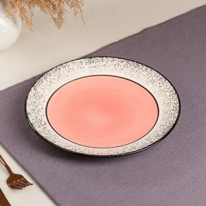 Набор посуды "Арабская ночь", керамика, розовый, 12 штук: тарелки 25 см, 20 см, 19 см, Иран